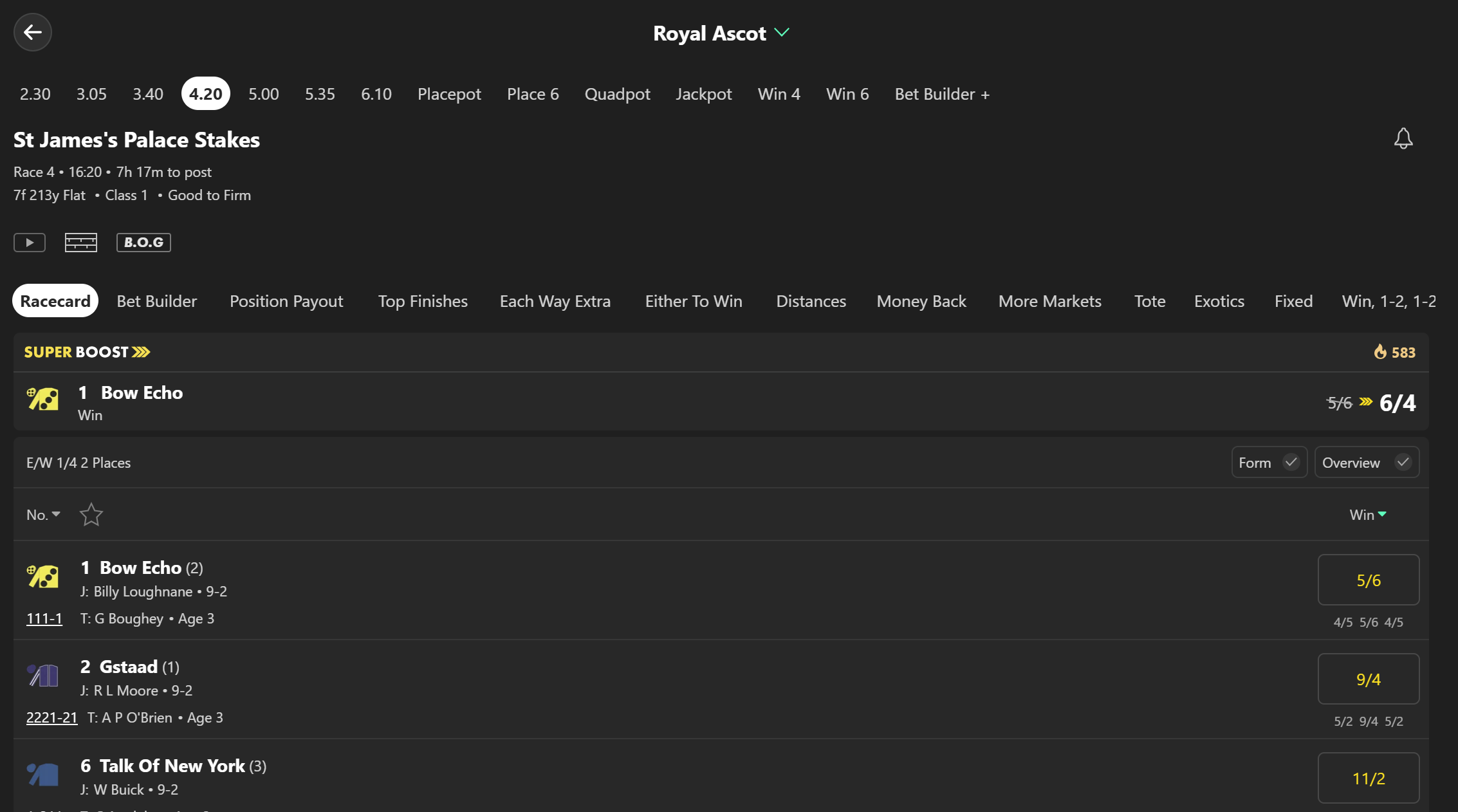 Bow Echo Super Boost Royal Ascot bet365